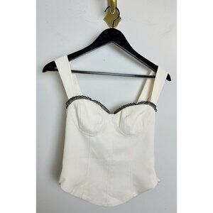 REFORMATION Alisa Sleeveless Sweetheart Top in Ivory Size US 0